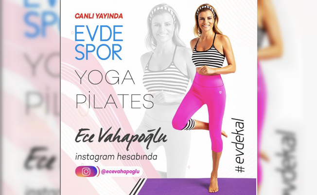 Ece Vahapoğlu'dan instagram'da yoga plates seansı